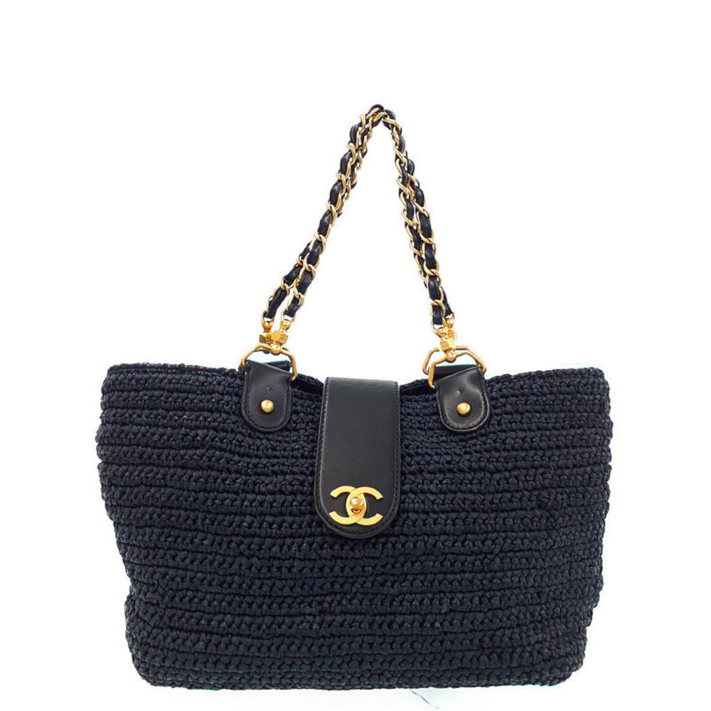 Chanel Straw Chain Tote Bag